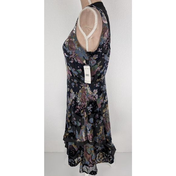 NWT Free People Falling Leaves Floral Velvet Burnout Dress 12 Whimsygoth Fairy - Picture 2 of 12